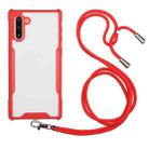 For Samsung Galaxy Note10 Acrylic + Color TPU Shockproof Case with Neck Lanyard(Red) - 1