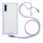 For Samsung Galaxy Note10 Acrylic + Color TPU Shockproof Case with Neck Lanyard(Purple) - 1