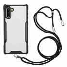 For Samsung Galaxy Note10 Acrylic + Color TPU Shockproof Case with Neck Lanyard(Black) - 1