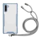 For Samsung Galaxy Note10 Acrylic + Color TPU Shockproof Case with Neck Lanyard(Milk Grey) - 1