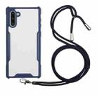 For Samsung Galaxy Note10 Acrylic + Color TPU Shockproof Case with Neck Lanyard(Dark Blue) - 1
