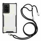 For Samsung Galaxy Note20 Acrylic + Color TPU Shockproof Case with Neck Lanyard(Black) - 1