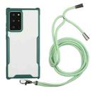 For Samsung Galaxy Note20 Acrylic + Color TPU Shockproof Case with Neck Lanyard(Dark Green) - 1