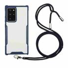 For Samsung Galaxy Note20 Acrylic + Color TPU Shockproof Case with Neck Lanyard(Dark Blue) - 1