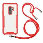 For Samsung Galaxy S9 Acrylic + Color TPU Shockproof Case with Neck Lanyard(Red) - 1