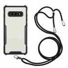 For Samsung Galaxy S10 Acrylic + Color TPU Shockproof Case with Neck Lanyard(Black) - 1