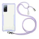 For Samsung Galaxy S20 Acrylic + Color TPU Shockproof Case with Neck Lanyard(Purple) - 1