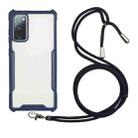 For Samsung Galaxy S20 Acrylic + Color TPU Shockproof Case with Neck Lanyard(Dark Blue) - 1