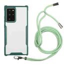 For Samsung Galaxy S20 Ultra Acrylic + Color TPU Shockproof Case with Neck Lanyard(Dark Green) - 1