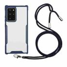 For Samsung Galaxy S20 Ultra Acrylic + Color TPU Shockproof Case with Neck Lanyard(Dark Blue) - 1