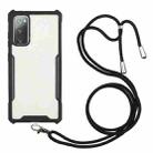 For Samsung Galaxy S20 FE Acrylic + Color TPU Shockproof Case with Neck Lanyard(Black) - 1