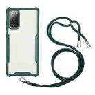 For Samsung Galaxy S20 FE Acrylic + Color TPU Shockproof Case with Neck Lanyard(Dark Green) - 1