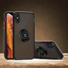 For iPhone X / XS Q Shadow 1 Generation Series TPU + PC Protective Case with 360 Degrees Rotate Ring Holder(Black) - 1