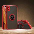 For iPhone X / XS Q Shadow 1 Generation Series TPU + PC Protective Case with 360 Degrees Rotate Ring Holder(Red) - 1