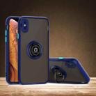 For iPhone X / XS Q Shadow 1 Generation Series TPU + PC Protective Case with 360 Degrees Rotate Ring Holder(Blue) - 1
