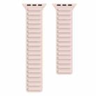 Silicone Magnetic Chain Watch Band For Apple Watch Series 7 45mm / 6 & SE & 5 & 4 44mm / 3 & 2 & 1 42mm(Light Pink) - 1