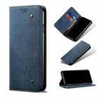 For Samsung Galaxy A12 5G Denim Texture Casual Style Horizontal Flip Leather Case with Holder & Card Slots & Wallet(Blue) - 1