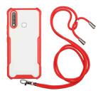 For vivo U3 / Y19 Acrylic + Color TPU Shockproof Case with Neck Lanyard(Red) - 1