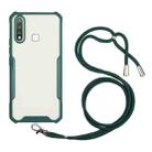 For vivo U3 / Y19 Acrylic + Color TPU Shockproof Case with Neck Lanyard(Dark Green) - 1