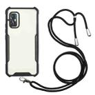 For vivo V17 (Indian Version) Acrylic + Color TPU Shockproof Case with Neck Lanyard(Black) - 1