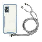 For vivo V17 (Indian Version) Acrylic + Color TPU Shockproof Case with Neck Lanyard(Milk Grey) - 1