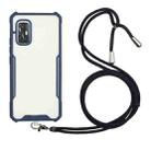 For vivo V17 (Indian Version) Acrylic + Color TPU Shockproof Case with Neck Lanyard(Dark Blue) - 1