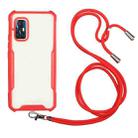For vivo V19 (Indian Version) Acrylic + Color TPU Shockproof Case with Neck Lanyard(Red) - 1