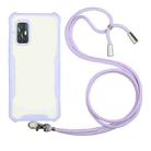 For vivo V19 (Indian Version) Acrylic + Color TPU Shockproof Case with Neck Lanyard(Purple) - 1