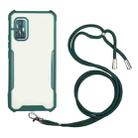 For vivo V19 (Indian Version) Acrylic + Color TPU Shockproof Case with Neck Lanyard(Dark Green) - 1