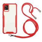 For vivo V20 Acrylic + Color TPU Shockproof Case with Neck Lanyard(Red) - 1