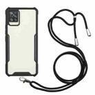 For vivo V20 Acrylic + Color TPU Shockproof Case with Neck Lanyard(Black) - 1