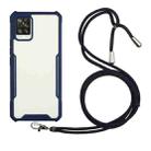 For vivo V20 Acrylic + Color TPU Shockproof Case with Neck Lanyard(Dark Blue) - 1