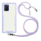 For vivo V20 SE Acrylic + Color TPU Shockproof Case with Neck Lanyard(Purple) - 1