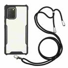 For vivo V20 SE Acrylic + Color TPU Shockproof Case with Neck Lanyard(Black) - 1