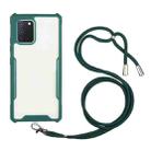 For vivo V20 SE Acrylic + Color TPU Shockproof Case with Neck Lanyard(Dark Green) - 1