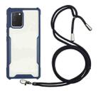 For vivo V20 SE Acrylic + Color TPU Shockproof Case with Neck Lanyard(Dark Blue) - 1