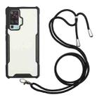 For vivo X50 Pro Acrylic + Color TPU Shockproof Case with Neck Lanyard(Black) - 1