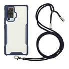 For vivo X50 Pro Acrylic + Color TPU Shockproof Case with Neck Lanyard(Dark Blue) - 1