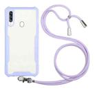 For vivo Y17 / Y15 / Y12 / Y11 / Y3 / U10 / U3x Acrylic + Color TPU Shockproof Case with Neck Lanyard(Purple) - 1