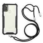 For vivo Y50 / Y30 Acrylic + Color TPU Shockproof Case with Neck Lanyard(Black) - 1