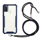 For vivo Y50 / Y30 Acrylic + Color TPU Shockproof Case with Neck Lanyard(Dark Blue) - 1