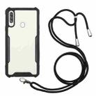 For vivo Y91/Y91i (Rear-mounted Fingerprint) Acrylic + Color TPU Shockproof Case with Neck Lanyard(Black) - 1