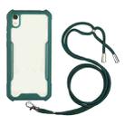 For vivo Y91c/Y93/Y95 (Front-mounted Fingerprint) Acrylic + Color TPU Shockproof Case with Neck Lanyard(Dark Green) - 1