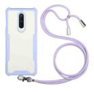 For OnePlus 6T Acrylic + Color TPU Shockproof Case with Neck Lanyard(Purple) - 1