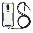For OnePlus 7 Pro Acrylic + Color TPU Shockproof Case with Neck Lanyard(Dark Blue) - 1
