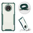 For OnePlus 7T Acrylic + Color TPU Shockproof Case with Neck Lanyard(Dark Green) - 4