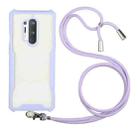 For OnePlus 8 Pro Acrylic + Color TPU Shockproof Case with Neck Lanyard(Purple) - 1