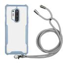 For OnePlus 8 Pro Acrylic + Color TPU Shockproof Case with Neck Lanyard(Milk Grey) - 1