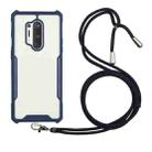 For OnePlus 8 Pro Acrylic + Color TPU Shockproof Case with Neck Lanyard(Dark Blue) - 1