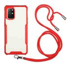 For OnePlus 8T Acrylic + Color TPU Shockproof Case with Neck Lanyard(Red) - 1